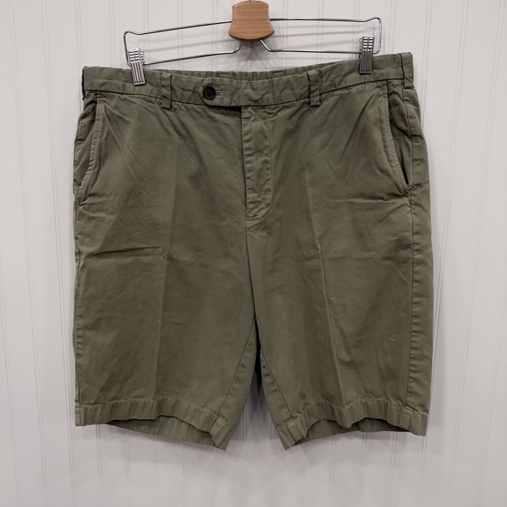 Brooks Brothers Men's W38 Green 100% Cotton Casual Bermuda Shorts